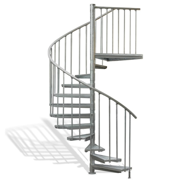 Stahl Wendeltreppe feuerverzinkt 12 Stufen 80 cm Breite, Industrieware Bausatz