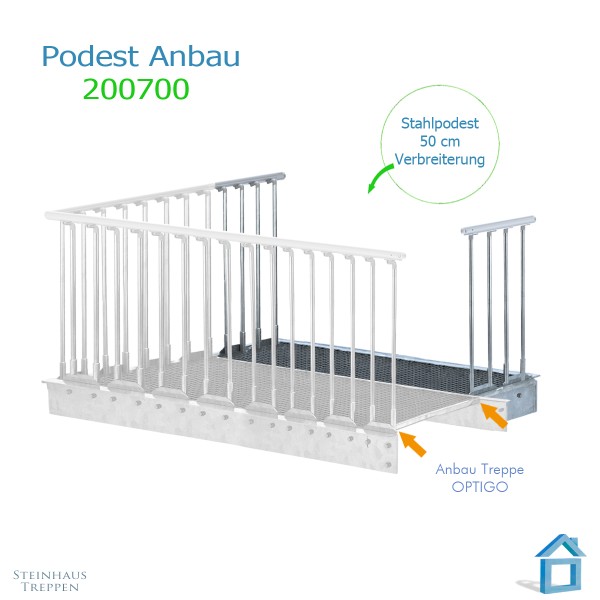 Seitliche Verbreiterung des Treppenpodest um 50 cm