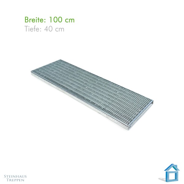 Stahlrost Segment 100 cm Breite x 40 cm Tiefe